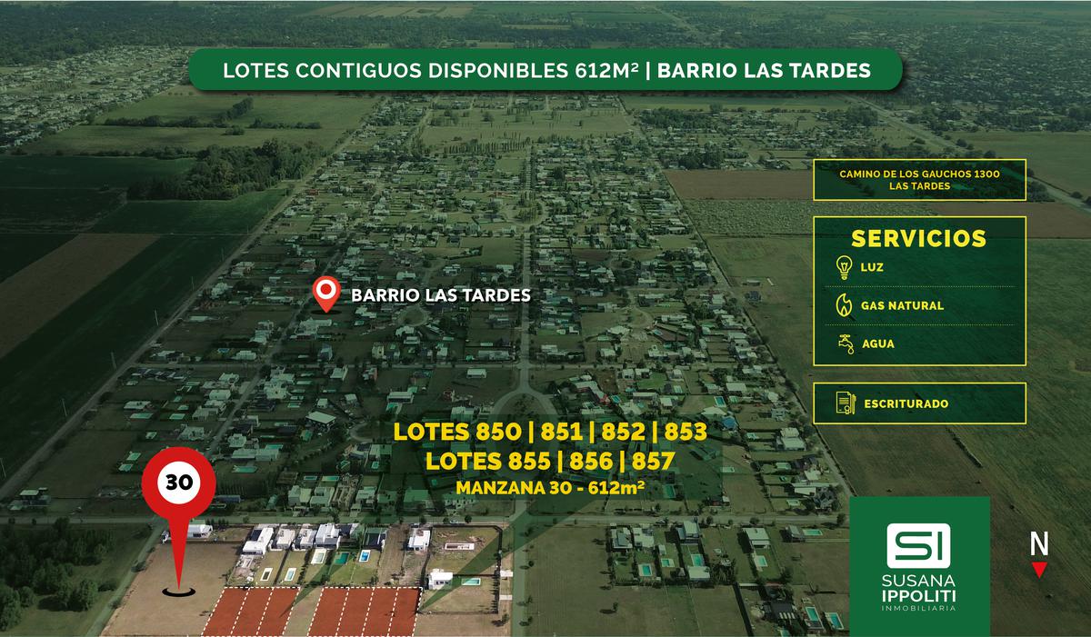 Terrenos en venta en Las Tardes Roldan de 611m2 con servicios