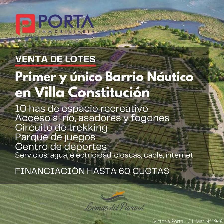 Terrenos en Zona Rivereña - Lomas del Paraná, Villa Constitución