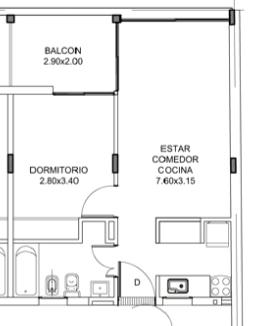 Alquiler - Departamento  Impecable - 2 Ambientes - Balcon -Cochera