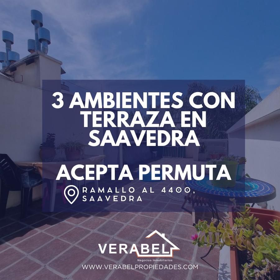 Venta 3 ambientes con TERRAZA  - Ramallo y Donado / Saavedra