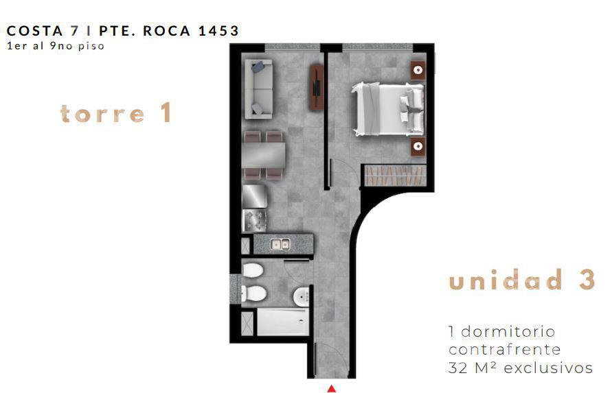 Venta Departamento en  centro de Rosario 1 dormitorio con balcon CF   Cochera  POSESION INMEDIATA