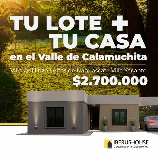lote + casa en Valle de Calamuchita